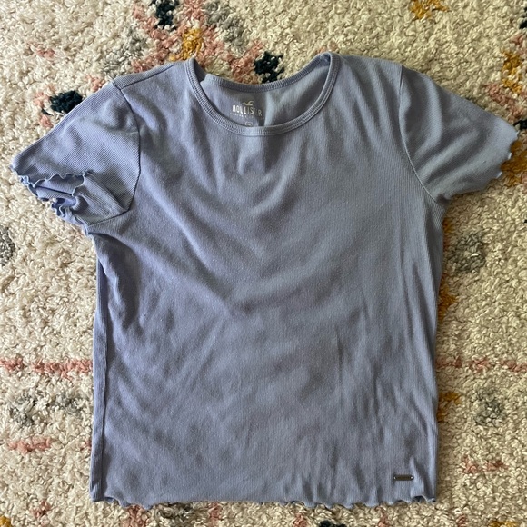 Hollister short sleeve ruffle must have shirt blue - Picture 1 of 3